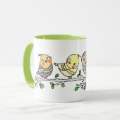 Cute Cartoon Birds Mug, Adorable Bird Illustration マグカップ (正面左)