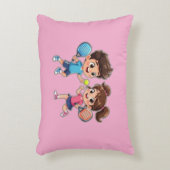 Cute Cartoon Boy and Girl Playing Padel Tennis – F アクセントクッション (正面(垂直))