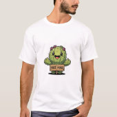Cute Cartoon Cactus Character Offering Free Hugs Tシャツ (正面)