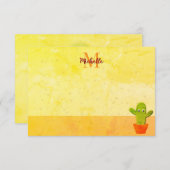 Cute Cartoon Cactus Painting Custom Monogram ノートカード (正面/裏面)