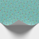 Cute Cartoon Candy Sprinkles Teal ラッピングペーパー (角)