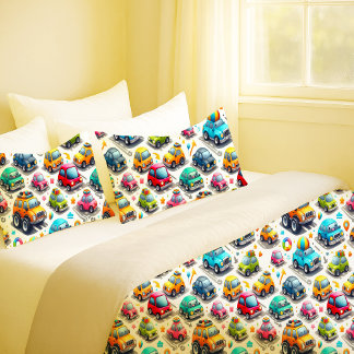 Cute Cartoon Cars Colorful Kids Nursery Pillowcase 枕カバー