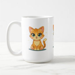 **Cute Cartoon Cat – Adorable Kitty Illustration** コーヒーマグカップ