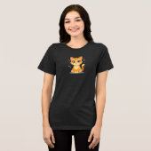 **Cute Cartoon Cat – Adorable Kitty Illustration** トライブレンドTシャツ (正面全面)
