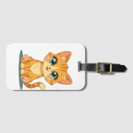 **Cute Cartoon Cat – Adorable Kitty Illustration** ラゲッジタグ