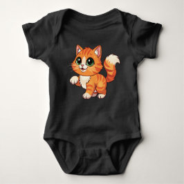 Cute Cartoon Cat Baby Bodysuit  ベビーボディスーツ