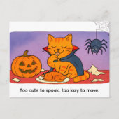 Cute Cartoon Cat Dressed as Little Vampire ポストカード (正面)