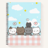 Cute Cartoon Cat Notebook ノートブック (正面)