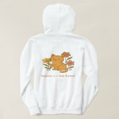 Cute Cartoon Cat Playing with Flowers Hoodie Desig パーカ (デザイン裏面)