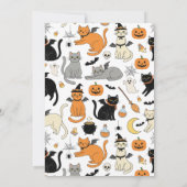 Cute Cartoon Cats Halloween Party Invitation 招待状 (裏面)