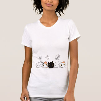 Cute Cartoon Cats Saying Hi T-Shirt Tシャツ