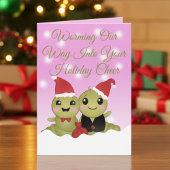 Cute Cartoon Character Pink Christmas  シーズンカード