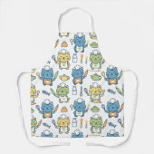 Cute Cartoon Chef Cats Apron Kawaii Kitten Baking エプロン (正面)