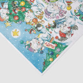 Cute Cartoon Christmas Polar Bear Penguin Party 薄葉紙 (詳細)
