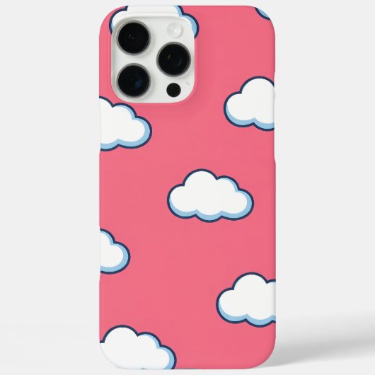 Cute Cartoon Cloud Pattern on Pink Case-Mate iPhoneケース (裏面)