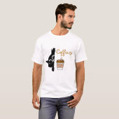 Cute Cartoon Coffee Design – T-Shirt for Coffee Lo Tシャツ (正面フル)