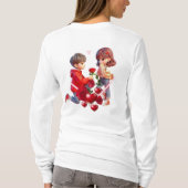 Cute Cartoon Couple Romantic T-Shirt Design Tシャツ (裏面)