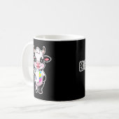 Cute Cartoon Cow Drinking Milk From Glass コーヒーマグカップ (正面左)