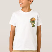 Cute Cartoon Crocodile Balancing Giant Taco Tシャツ (正面)