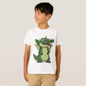 Cute Cartoon Crocodile Tシャツ (正面フル)