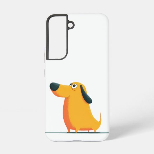 Cute Cartoon Dachshund Illustration – Funny Sausag Samsung Galaxyケース (裏面)