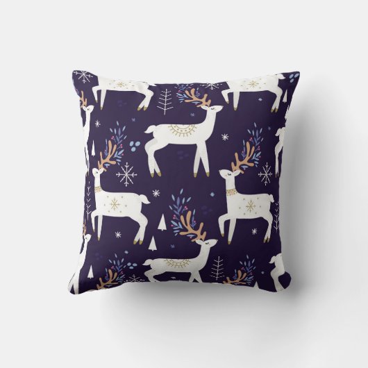 Cute cartoon deer seamless pattern, nursery backgr クッション (裏面)