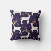 Cute cartoon deer seamless pattern, nursery backgr クッション (正面)