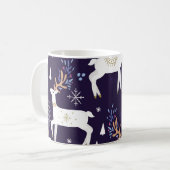 Cute cartoon deer seamless pattern, nursery backgr コーヒーマグカップ (正面左)