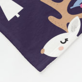 Cute cartoon deer seamless pattern, nursery backgr フリースブランケット (角)