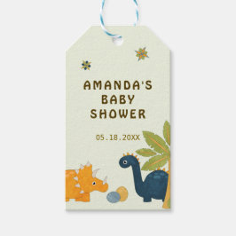 Cute Cartoon Dinosaur Baby Shower  ギフトタグ