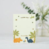 Cute Cartoon Dinosaur Baby Shower  サンキューカード (スタンド正面)