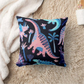 Cute cartoon dinosaurs seamless pattern in scandin クッション (ブランケット)