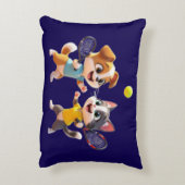 Cute Cartoon Dog and Cat Playing Padel Tennis – Fu アクセントクッション (裏面(縦))