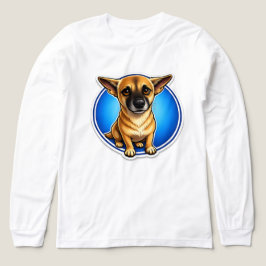 Cute Cartoon Dog Illustration Long Sleeve T-Shirt トライブレンドＴシャツ