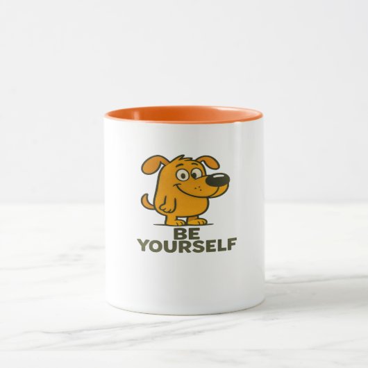 Cute Cartoon Dog Inspirational Be Yourself マグカップ (中央)