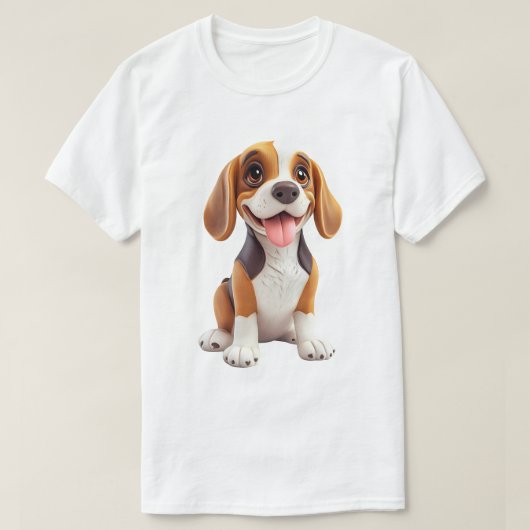 Cute Cartoon Dog Tシャツ (デザイン正面)