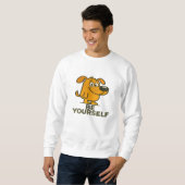 Cute Cartoon Dog T-Shirt Inspirational Be Yourself スウェットシャツ (正面フル)