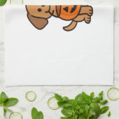 Cute Cartoon Dog Trick-or-Treating Classic T-Shirt キッチンタオル (折り畳み)