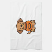 Cute Cartoon Dog Trick-or-Treating Classic T-Shirt キッチンタオル (縦)