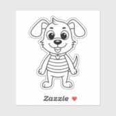 Cute Cartoon Dog with Floppy Ears Custom Die Cut シール (シート)