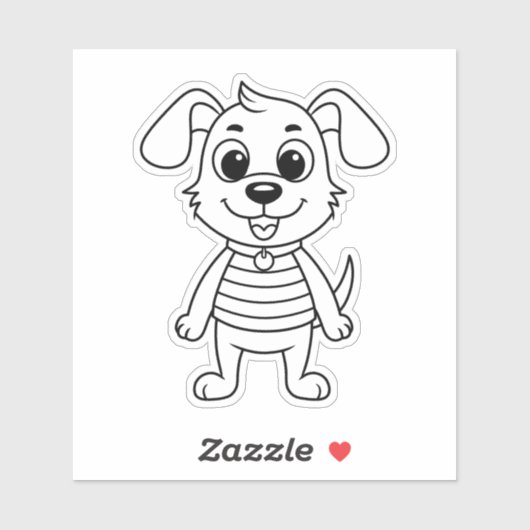 Cute Cartoon Dog with Floppy Ears Custom Die Cut シール (シート)