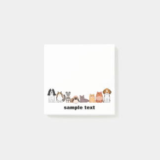 cute cartoon dogs and cats post it ポストイット