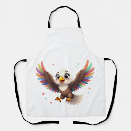 Cute Cartoon Eagle Flying – Friendly Vector Art エプロン