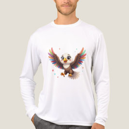 Cute Cartoon Eagle Flying – Friendly Vector Art トライブレンドＴシャツ
