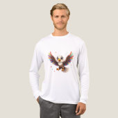 Cute Cartoon Eagle Flying – Friendly Vector Art トライブレンドＴシャツ (正面全体)