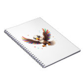 Cute Cartoon Eagle Flying – Friendly Vector Art ノートブック (右側)