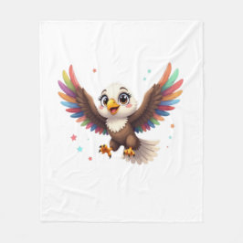 Cute Cartoon Eagle Flying – Friendly Vector Art フリースブランケット