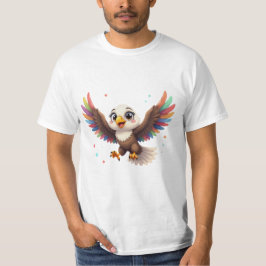 Cute Cartoon Eagle Flying – Friendly Vector Art Tシャツ