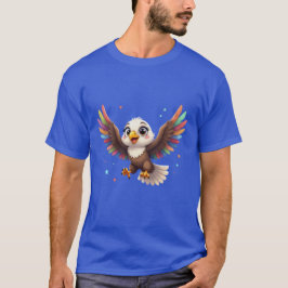 Cute Cartoon Eagle Flying – Friendly Vector Art Tシャツ