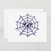 Cute Cartoon Eye in a Sparkly Web ポストカード (正面/裏面)